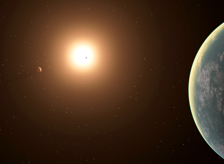 Space and ground-based observations reveal a planetary trio around a nearby star